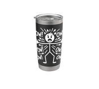 Figura Stick Man Dolor Expresión Humor Viejo Dolor Vaso térmico de acero inoxidable de doble pared