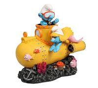Figura submarina Aqua Della Pitufos 15,8 x 10,8 x 16 cm Muy Detallada y Hecha de Resina de poliéster no tóxica con pH Neutro para acuarios de Agua Dulce y Salada