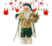Figura verde de Santa Claus - Muñeca creativa de Navidad, estatua de Navidad de pie | Decoración de vacaciones de tela PP para sala de estar, decoración de escritorio de escena de San Nicolás