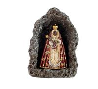 Figura Virgen de la Candelaria en Cueva de Resina Pintada a Mano de 16 cm