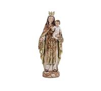 Figura Virgen del Carmen Patrona del Mar, de los Marineros y de Las Animas del Purgatorio de Resina Pintada a Mano 8x8x20 cm