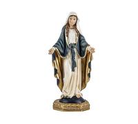 Figura Virgen Milagrosa patrona de los Milagros y Proteccion Divina de Resina Pintada a Mano 23 cm