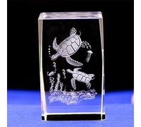 Figura y estatuas de tortuga marina de cristal de cristal, adornos de tortuga de cristal grabado con láser 3D, arte de animales, cubo de cristal de animales grabado, escultura de tortuga, regalos con
