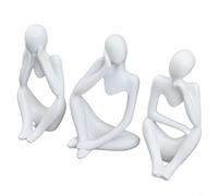Figuras abstractas modernas de resina, estatuas nórdicas para decoración del hogar, juego de hombre de pensamiento creativo, adornos contemporáneos dorados y plateados para sala de estar, entrada