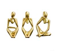 Figuras abstractas modernas de resina para decoración del hogar, estilo nórdico, estatua de pensamiento izquierda, derecha, piedra arenisca creativa dorada y plateada para estante de sala de estar