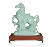 Figuras Adornos de Caballos del zodíaco Chino sintetizan el Caballo de Jade para obsequios a la Apertura Comercial exitosa Decoración del hogar Atraer Riqueza y Buena Suerte Escultura de Prosperidad