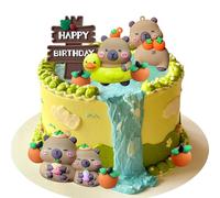 figuras capibara decoracion pasteles cumpleanos animales torta infantil fiesta verano feliz cumpleanos