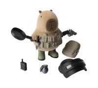 Figuras Capybara - Estatua impresa en 3D de 4,72 pulgadas de alto | Ornamento de oficina | Conjunto de juego magnético, figura de fuerzas especiales con equipo desmontable, modelo de 12 cm