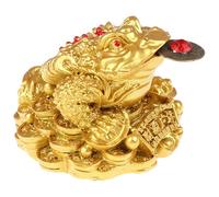 Figuras coleccionables de rana de dinero, rana de suerte de oro y sapo feng shui rana de dinero con fortuna de monedas figuras coleccionables regalos de rana riqueza para la rana para el automóv
