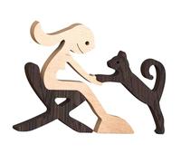Figuras Coleccionables Talladas en Madera. Figura de Perra de Madera Tallada a Mano. Estatua Humana de Madera Tallada a Mano para Amantes de Los Perro, Estilo a, Individual