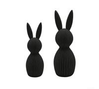 Figuras Conejo para pascua 3D 2 Unidades 11cm 16cm Figuras Conejo(black) | 3D rayado, 2 unidades, para ideal mesas, estanterías, centros de para mesa festivos
