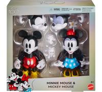 Figuras de acci n coleccionables Disney 100 de Mickey y Minnie Mouse, personajes articulados, cabeza y manos intercambiables, elementos suaves y