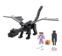 Figuras de acci n de Minecraft Ender Dragon de Mattel con luces, sonidos y niebla, con figuras de Steve y Enderman a escala de 3,25 pulgadas