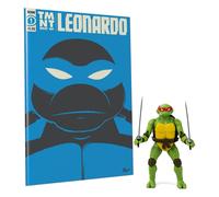 Figuras de acción con cómic TMNT BST AXN Tortugas Ninja Leonardo