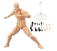 Figuras de acción del cuerpo, Modelo de dibujo de figuras de acción manikin de 5.9 pulgadas con soporte y accesorios, dibujo liviano maniquí humano para dibujar, pintar, dibujo (hombre)