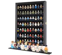 Figuras de acción en Miniatura, Vitrina de minifigura, dedal, gabinete de Pared, Caja de Sombra, Madera Maciza (Negro)