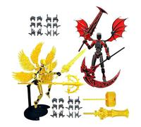 Figuras de acción genéricas | 2 Set Robot montado con alas - Juntas móviles, decoración de mesa - para coleccionistas, exposición en el salón o en el dormitorio