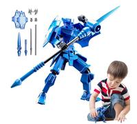 Figuras De Acción Multiarticuladas: Muñeca Articulada De Robot Móvil, Guerrero Del Escudo De La Justicia ABS 13 Articulaciones, Modelo De Ensamblaje De Transformadora | Coleccionables Únicos Par