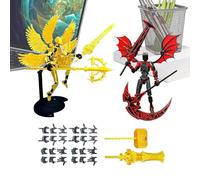 Figuras de acción para niños - 2 Juegos Robot Ya Ensamblado Con Alas,Decoración Para Mesa Con Articulaciones Móviles Impresas En 3D,Para Aficionado A Juego Sala De Estar Dormitorio Estantería Escritor