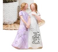 Figuras de amistad para mujeres,Estatuillas de amistad para mujeres amigas | Decoración de mesa de resina 2 niñas tomados de la mano,Mesa Centros de mesa Esculturas estéticas para escritorios