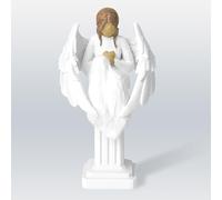 Figuras de ángel conmemorativo, estatuas de ángel de la guarda con manos orantes, regalo de condolencias para honrar a tus seres queridos, estatua de resina de estilo griego romano para decoración del