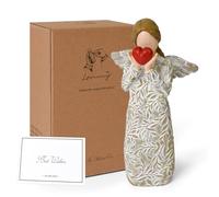 Figuras de Ángel de La Guarda, Estatua de Angelito Conmemorativo de Resina con Vestido Tallado en Hoja y Corazón, Regalo de Condolencias para Mujeres, Recuerdo Curativo por Pérdida, Dia de La Madre
