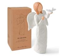 Figuras de ángel para mujer, estatua sosteniendo palomas, regalo conmemorativo de condolencias, figura pintada a mano, figura cristiana católica, religiosa, regalos para la paz, libertad, amor