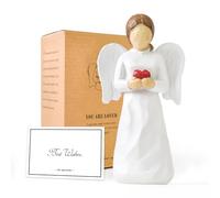 Figuras de Ángeles con corazón en forma de de la Guarda para Mujeres, Estatuas de Ángeles Regalos de Cumpleaños para Mamá Figuras de Ángeles Blancos Regalos de Simpatía una Esperanza Recuerdos y Amor