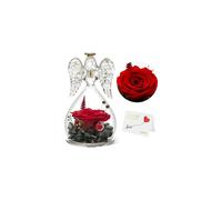 Figuras de ángeles con cúpula de vidrio resistente al calor, regalos para mujeres con flores preservadas, compatibles con la decoración del