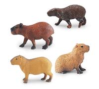 Figuras de Animales, 4 Piezas de plástico Figuras de Capybara, Capybaras Ornament Standing Capybaras Modelo for Science Project, Learning Educational Toys, Birthday Cake Topper para niños