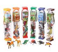 Figuras de animales 72 Uds. Mini dinosaurio realista, insecto, granja marina, reptil salvaje de animales, juguetes educativos tempranos, Fiesta de cumpleaños Adorno para tarta Regalo para niños