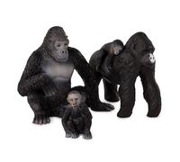 Figuras de animales de la familia Terra Gorilla - 2 gorilas grandes y 2 bebés - para niños a partir de 3 años (4 piezas)