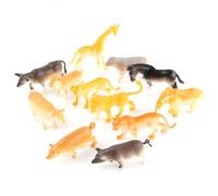 Figuras de animales del bosque de plástico, 12 unidades/set de modelos de animales en miniatura, animales con caballo, león, toro, elefante, cerdo, oveja, leopardo, jirafa, decoración, animales