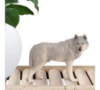 Figuras de animales del bosque | Modelo realista de lobo salvaje simulado,Lobo sólido simulación modelo lobo figura juguete para edad 3-5 6-12 Diorama regalo de cumpleaños