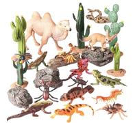 Figuras De Animales del Desierto 24 Piezas Manualidades Plantas Set Juego