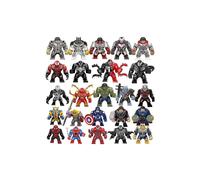 Figuras de anime de 28 estilos: Lobezno, La Cosa, Spide, bloques de construcción, Rman, Thor, juguetes