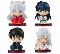 Figuras de anime Inuysha - Inuyasha Kagome Higurashi Sesshomaru Kikyo Miroku Estatuas coleccionables para los fans de la serie Manga de anime InuYasha (juego de 4 piezas - 4,5 cm)