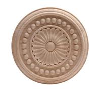 Figuras de apliques de madera, madera de caucho, muebles, puertas, paredes, esquinas, decoración del hogar, talladas, sin pintar, antiguas, B84,6