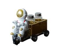 Figuras de astronautas, estatua, adorno decorativo, sal, pimentón, soporte para botellas, adorno, cocina, botella de especias, decorativo
