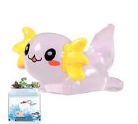 Figuras de axolotl miniatura - Resina pequeño juguete axolotl, brillan en figuras oscuras | Decoraciones luminosas del acuario, pequeños coleccionables de personajes, pantalla de escritorio para el