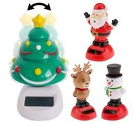 Figuras de Baile Solar, 4 Piezas, árbol de Navidad, Ciervo, Papá Noel y muñeco de Nieve, Juguetes de Baile Solar, 2, 8 x 4, Pulgadas, cabezones Decorativos Animados para Tablero