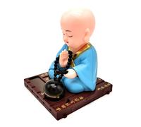 Figuras de baile solar, de monjes que sacuden solares, figura de monje para salpicadero de coche, accesorio decorativo de energía , escultura sonriente inspirada en el zen para