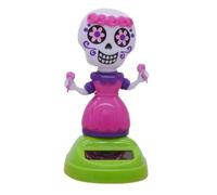 Figuras De Baile Solar - Decoración De Halloween De La Muñeca De Calavera De Baile, Figura del Cabezal De Dibujos Animados para El Tablero De Automóviles | Ornamento Femenino para Dormitorio, Sala