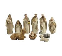 Figuras de belén pintadas a mano | Figuras de belén de Navidad | Precioso juego de figuras de belén | Cristo nacimiento de Jesús adornos de resina | Decoración de mesa de Navidad Accesorios de cuna