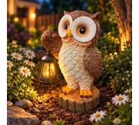 Figuras de búhos con linterna solar, estatua de búhos solares para | Figuras solares para jardín, decoración de jardín, búhos, lámpara solar, búhos, decoración para exterior, terraza, exterior