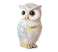 Figuras de búhos - resina hecha a mano, decoración del hogar, sala de estar, baño, escritorio o mesa | acento rústico de vida silvestre para la decoración del hogar natural