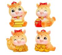Figuras de caballo chino, 2026 de resina, mini año dorado de la estatua del caballo, Feng Shui Micro Landscape Ornaments, para tablero de salpicadero de coche, oficina, mesa lunar, newyear, zodiac