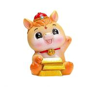 Figuras de caballo chino, 2026 de resina, mini año dorado de la estatua del caballo, Feng Shui Micro Landscape Ornaments, para tablero de salpicadero de coche, oficina, mesa lunar, newyear, zodiac