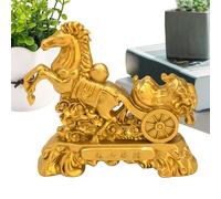 Figuras de caballo - Figura animal dorado de metal, decoración ecuestre - para casa, oficina, estantería para chimenea, biblioteca, mesa, escaparate de coche
