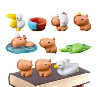 Figuras de Carpincho -Mini Figuras de Carpincho | Accesorios de fotografía de decoración de paisajes | Lindo regalo de figura de Capybaraa para niños niñas niños adultos, colección de exhibición de e